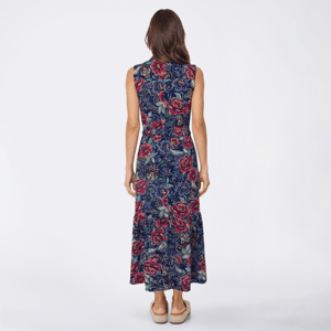 Womens Emily Daniels Sleeveless Floral Ruffle Hem Midi Dress alternate view